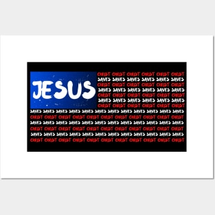 Jesus Christ American Flag Shirt Posters and Art